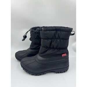 Chooka Women’s Black Nylon Puffer Insulated Waterproof Snow Boots Size 6 New